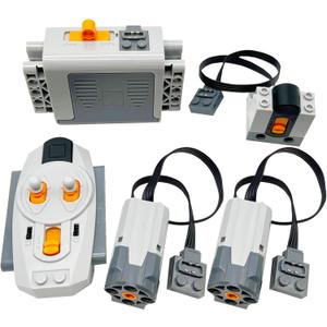 5-in-1 Motor Kit Compatible With Lego: Power Functions Technic Remote Control Set With Battery Box, Engine Parts, Controller, Steering Servo, Building Block Gears Starter (5 in 1 Set)