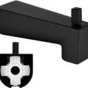 Kedra 7-Inch Tub Spout, Extra-Long Slip On Diverter Tub Spout, Replacement Bathtub Spout with Diverter, Matte Black (for 1/2" Copper Water Tube)