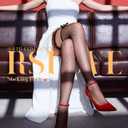 RSLOVE Women Fishnet Stockings Sexy Thigh High Pantyhose Women Tight Hosiery (Black, L)