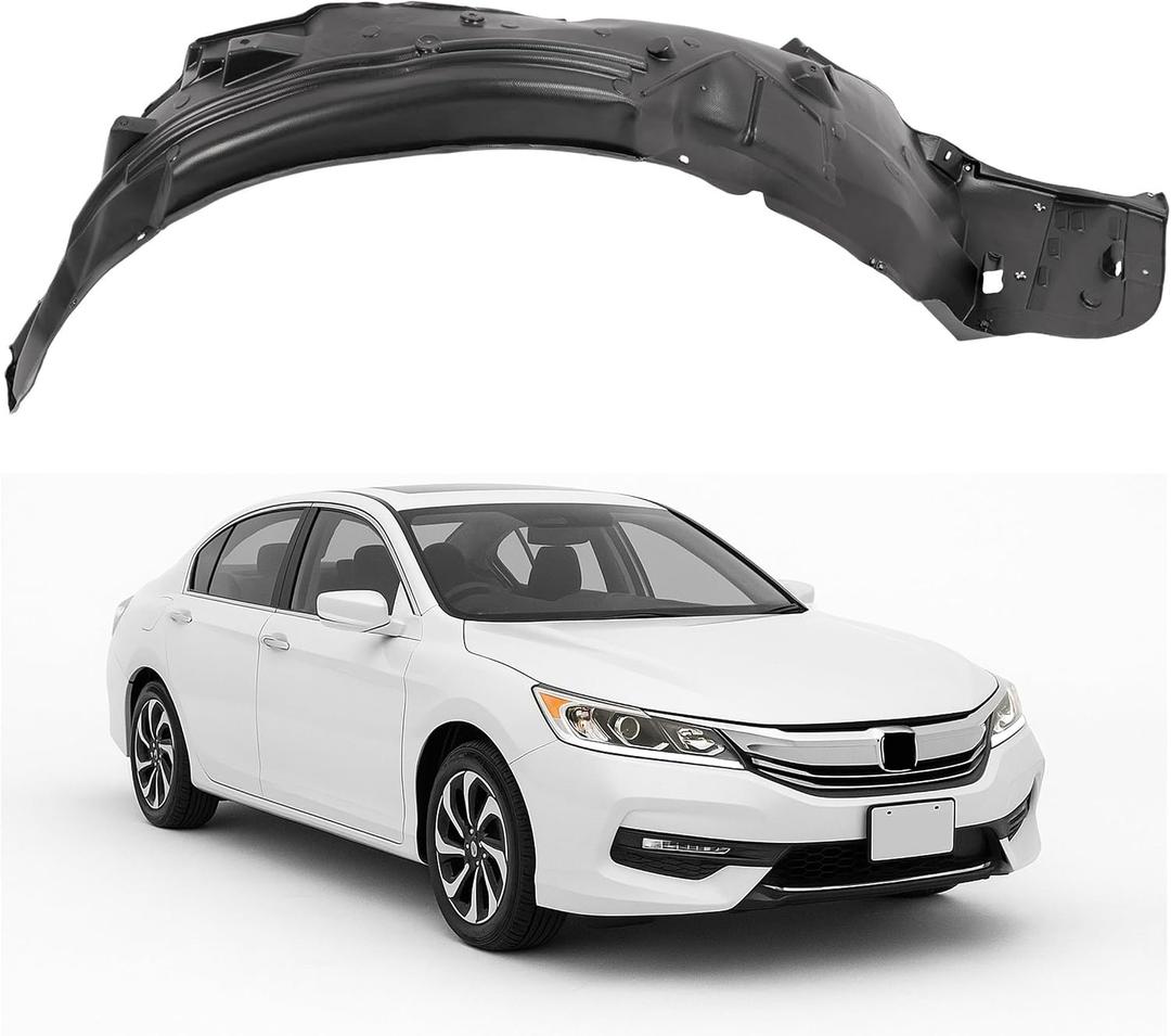 ALMULOO Front Passenger Side Fender Liner Compatible with 2016-2017 Honda Accord Sedan, Replaces H01249157 74100T2AA01, Wheel Liner Splash Shields Guard, Right Side,Without Insulation Foam