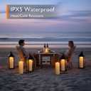 Homemory Outdoor Waterproof Flameless LED Candles 4" x 12", Battery Operated Large Pillar Candles with Remote & Timer, Long Lasting for Outdoor Lanterns & Patio, White, Set of 2