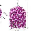 Artificial Fake Hanging Flowers Basket for Outdoor Indoor Decoration,UV Resistant Faux Silk Light Fuchsia and Fuchsia Morning Glory Flowers Plants Realistic Hanging Planter for Outside Home Porch Yard