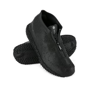 Waterproof Rain Shoe Covers, Silicone Overshoes with Zipper Non-slip Galoshes for Men and Women, XL