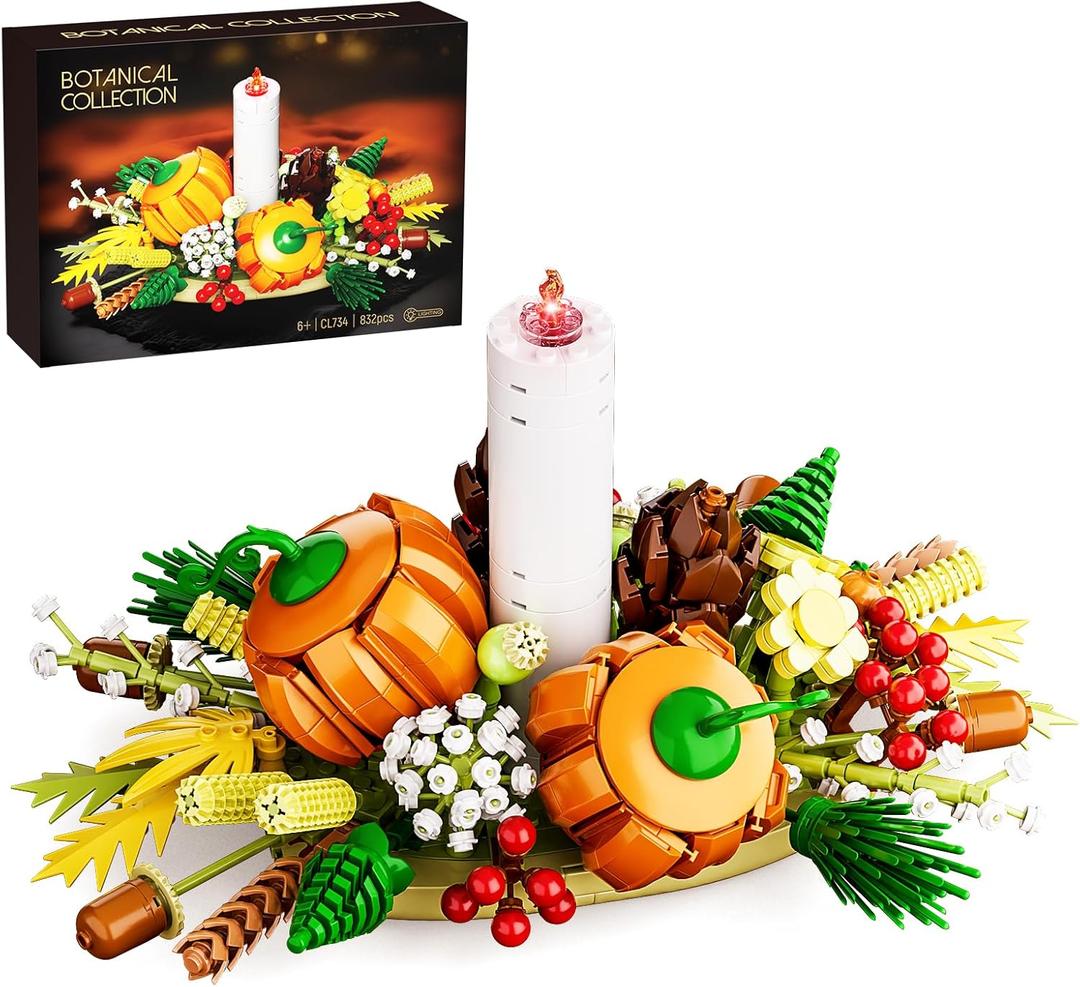Botanical Collection Flower Centerpiece Building Sets for Adults and Kids  Holiday Decoration for Dinner Table or Mantel - Gift Idea for Families (832Pcs)