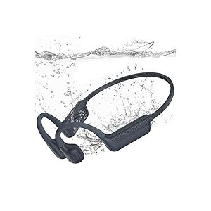 Swimming Headphones-Bone Conduction Headphones, IP68 Waterproof Open Earphones, Bluetooth 5.4 Underwater Sport Earbuds with 32 GB MP3 Memory for Swimming, Running, Cycling, Gym-Gray