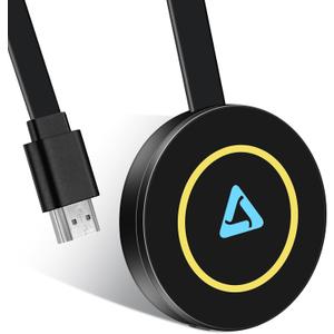 4K Wireless HDMI Display Dongle Adapter,miracast dongle, Video Mirroring Dongle Receiver, Used for Mac iOS Android Casting/Mirroring to TV/Projector/Monitor, Support Air-Play DLNA Miracast-Black