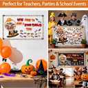 2 x Halloween Bulletin Board Decorations Set- 107 PCS,3 Interchangeable Message Sets, Ghost and Candy for Home School Office Partys,Halloween Classroom Decor