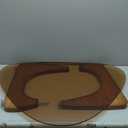 Coffee Table for Living Room Mid Century Modern Center Table with Glass Top and Wood, Brown/Walnut (36 Inch)