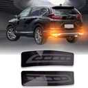 Smoked LED Rear Bumper Reflectors Fog Brake Tail Light Turn Signal Lamps Kit for Honda CRV CR-V 2020 2021 2022 EX EX-L Touring Accessories Plug and play