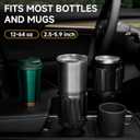 DYLEN Car Cup Holder Expander, Cup Holder Expander Adapter for Car with Adjustable Arms and Base, Fits Yeti, HydroFlask, Stanley, Other Bottles 14-64oz (2 Pack)