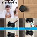 5-in-1 Smart Fingerprint Door Knob with Keypad, Bluetooth/APP Control, Keyless Entry Door Lock, Easy No-Drill Installation for Front Door, Bedroom, Office