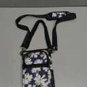 Under 32 oz Water Bottle Holder Bag with Strap - Crossbody & Woven Handle Sling for Carrier Walking with Phone Pocket (White Flower)