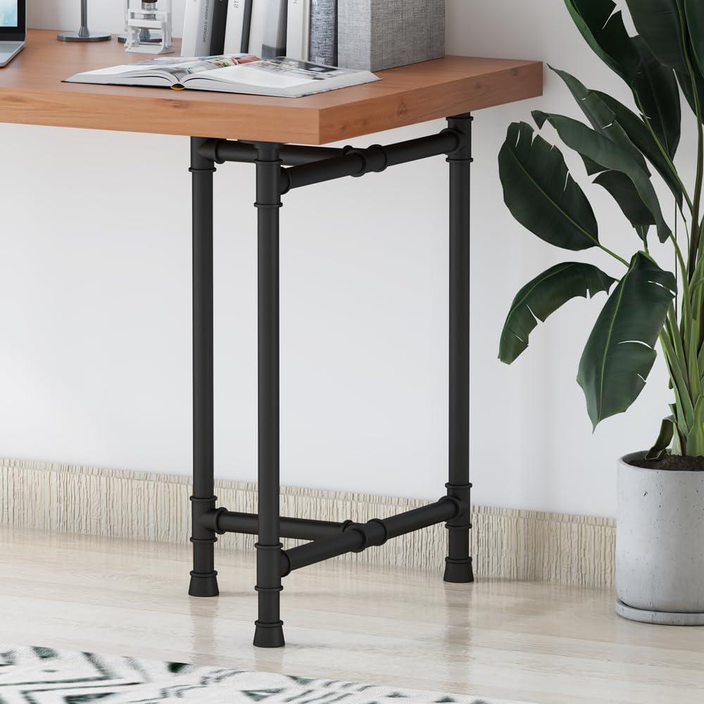 Heavy Duty Metal Table Legs, Industrial Black Desk Legs 28 Inch, Dining Furniture Legs,Modern Table Legs Set of 2 (28", Pipe)