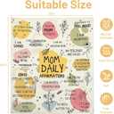 New Mom Gifts Blanket - Mama Daily Affirmations Throw 50x60'', Postpartum Self Care Inspirational Gift for Mommy to Be, Birthday Christmas Blanket for Mom