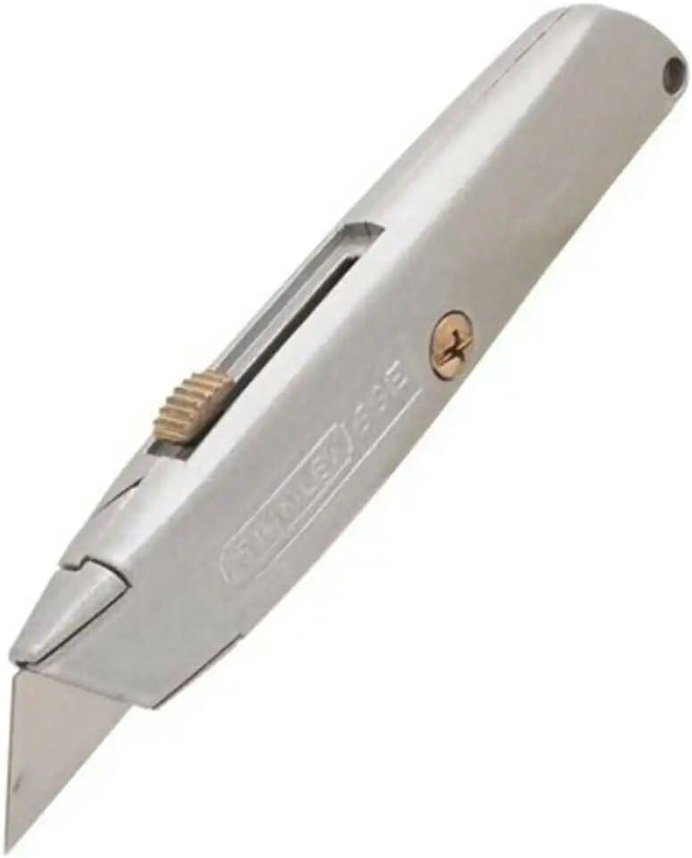 Stanley Utility Knife, 2-Pack - 6 in Classic 99 Retractable with Alloy Steel Blades & Handle, Interlocking Nose, 3-Position Blade, Includes 3 Blades (Grey)