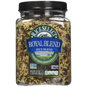 RiceSelect Royal Blend, Blend Of Texmati White, Brown, Red, And Wild Rice, Premium Gluten Free Rice, Non-GMO, 21 Ounce Jar (EXP 12/09/26)