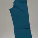 Aoxjox High Waisted Workout Leggings for Women Tummy Control Buttery Soft Yoga Metamorph Deep V Pants 26", Extra Small, Deep Lagoon