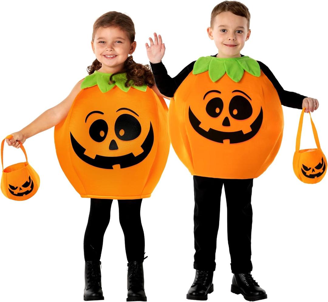 Morph Toddler Pumpkin Costume, Kids Pumpkin Halloween Costume, Halloween Costumes For Kids (7-9 Years)