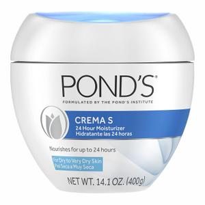 POND'S Crema S Nourishing Face Moisturizer for Women, Skin Care Facial Moisturizer Cream for Dry to Very Dry Skin, Nourishes for up to 24 hours 14.1 oz (14.1 Fl Oz (Pack of 1))