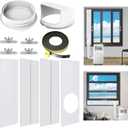 2024 New Portable Air Conditioner Window Kit with Universal Coupler for 5.1"/5.9" Exhaust Hose, Mobile A/C Window Vent Seal Kit with 4 Adjustable Seal Plates for Vertical/Horizontal Sliding Window