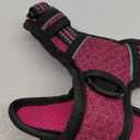 BARKBAY No Pull Dog Harness Large Reflective Dog Harness with Front Clip and Easy Control Handle for Walking Training Running with ID tag Pocket(Pink/Black,S)