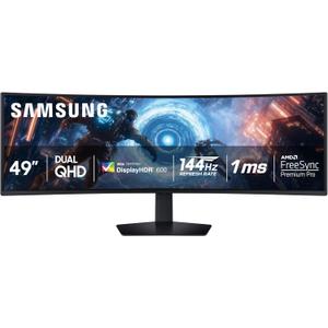 SAMSUNG 49-inch Odyssey G9 (G91F) DQHD, 144Hz, Curved Gaming Monitor, Ultra-Wide 32:9 Screen, DisplayHDR 600, AMD FreeSync Premium Pro, Ergonomic Stand, LS49FG910ENXZA, 2025