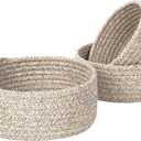 MINTWOOD Design Set of 3 Cotton Rope Nesting Bowls, Small Catch All Basket, Cute Closet Baskets and Bins for Shelves, Mini Table Basket Organizer for Small Accessories, Light Brown