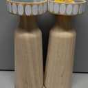 2 WOODEN CANDLE HOLDERS