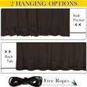 NICETOWN 2 Panels Outdoor Curtains for Patio Waterproof & Windproof, Extra Wide Grommet & Back Tab on Top & Bottom Thermal Insulated Sun Blocking Drapes with Rope for Deck, Toffee Brown, W100 x L84