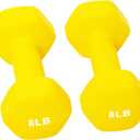 BalanceFrom Set of 2 Neoprene Coated Non-Slip Grip Dumbbell Weights, 8lb 