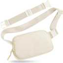 Titosha Belt Bag with Extender Strap 65'', Plus Size Fanny Pack Crossbody Bags for Women Men, Mini Everywhere Belt Bag, Fashion Small Waist Pouch (Beige + strap)