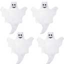 Skylety 4 Pcs 32 Inch Outdoor Halloween Ghost Decorations Tree Hanging Windsock White Flying Ghosts for Indoor Outdoor Tree Front Yard Porch Lawn Garden Pillar Party Decorations (Classic Style)