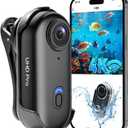 4K Action Camera, Wearable Body Camera with 64GB, Hands-Free Recording WiFi POV Camera with Waterproof Case, Back clip, Thumb Size Sports Cam Portable Camcorder for Cycling, Hiking, Fishing, Vlogging