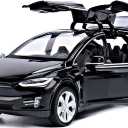 gidoyi Toy Car Model X, Pull Back Car Toys Alloy Vehicles with Lights and Sound 1:32 Scale Model Car (Black)