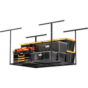 3 x 4FT Overhead Garage Storage Rack, Adjustable Ceiling Storage Racks, Garage Shelving Heavy Duty Storage Organizer System, 400lbs Weight Capacity (Black)