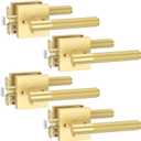 Asidrama 4 Pack Gold Privacy Door Handles, Door Lever with Door Knobs Indoor for Bedroom or Bathroom, Heavy Duty Door Handles Interior with Locks for Left-Right Sided Doors
