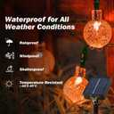 Solar Lights Outdoor Waterproof, 2 Pack Total 200LED 110FT Solar String Lights for Outside with 8 Modes, Outdoor String Lights Crystal Globe Patio Lights for Garden Yard Party Decor(Orange)