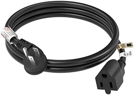 FIRMERST 1875W Flat Plug Extension Cord 3 Feet 14 AWG 15A Black, 1 Pack