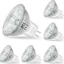 MR11 Light Bulbs, 12V 10W Halogen Light Bulbs 2 Pin, FTD Spotlight Bulb, GU4 Bi-Pin Base, Dimmable, 2700K Warm White, 2 Prong Light Bulb for Landscape, Accent, Track Lights, and Fiber Optics, 6Pcs