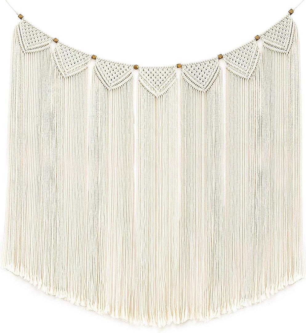 Mkono Large Macrame Wall Hanging Boho Tapestry Woven Bohemian Above Bed Wall Decor Wedding Christmas Backdrop Decoration for Bedroom Living Room Nursery Dorm Apartment, Idea Gift, 47" L X 28" W