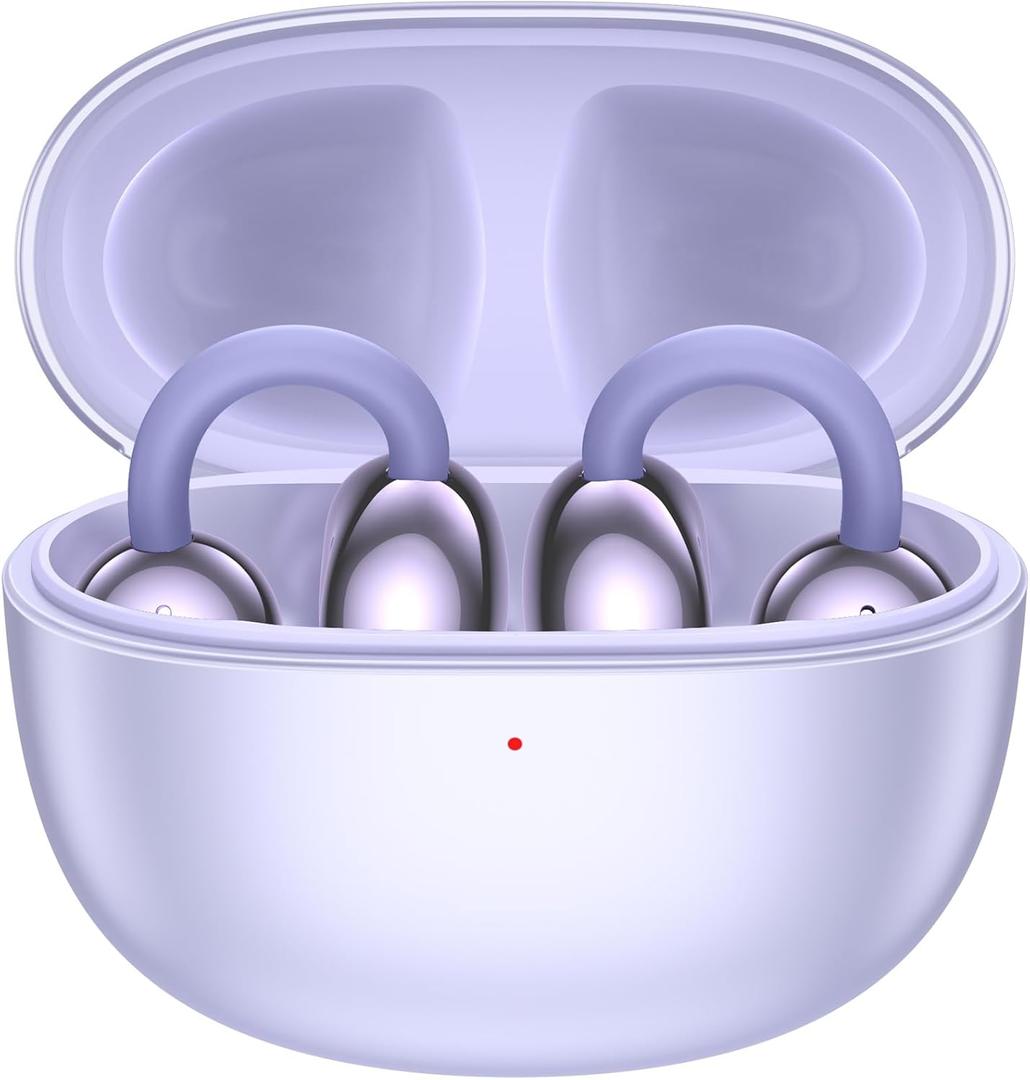 LIVIKEY Clip-On Earbuds, Lightweight Comfort with Anti-Drop Design Open Ear Earbuds Bluetooth 5.4, 50H Battery Open Ear Headphones, Waterproof, Perfect for Glasses Wearers, Sports and Workouts