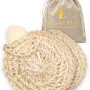 Natural Loofah Body Scrubber – Exfoliating Loofah Sponge, Handwoven Sisal Agave with Soap Pouch, Eco-Friendly Arabic - Turkish Bath Washcloth for Women & Men (2-Pack)