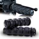 DREAMIZER Universal Motorcycle Hand Grips with Black Non-Slip Rubber for Harley Honda Yamaha Suzuki Kawasaki (1" (25mm))