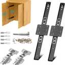 Sliding Hidden Door Track, Pocket Door Hardware, Smooth Gliding Pocket Door Slides with Hinges for Cabinet and Recessed Doors (18IN, Set, 1)