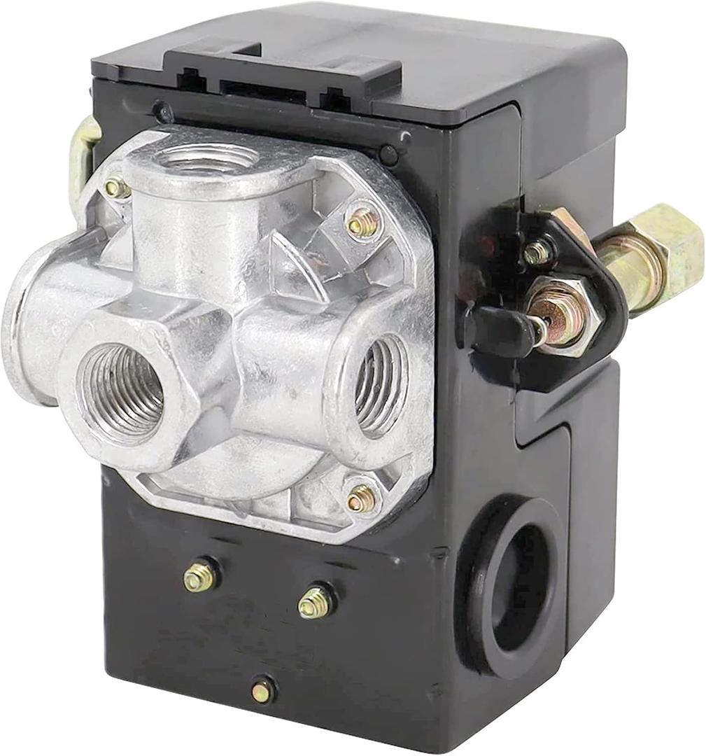 LF10-4H Pressure Switch, 4 Port Air Compressor Pressure Switch Replacement Control NPT1/4 95-125 PSI 20A