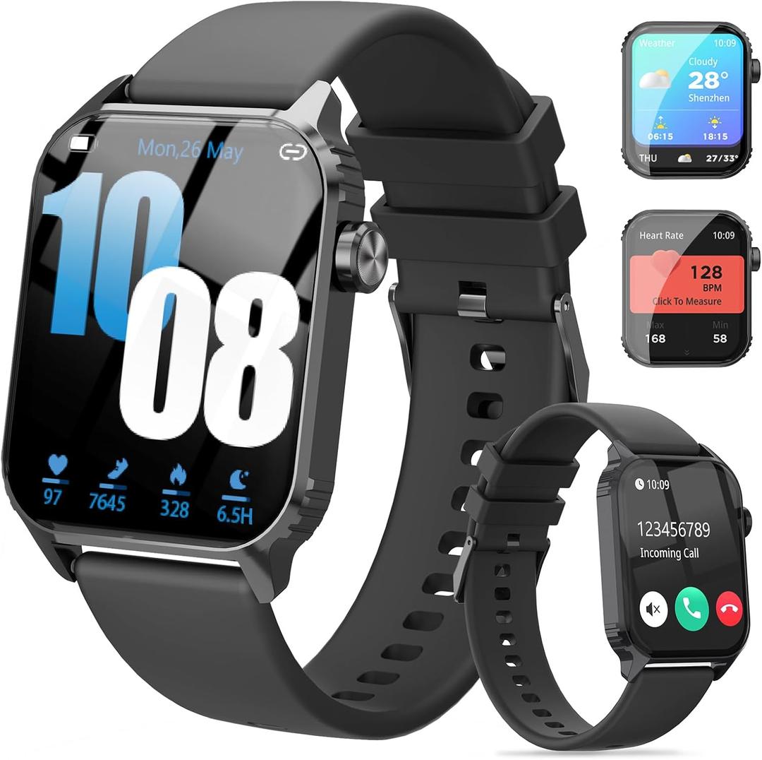 DIVOAZBVO Smart Watch for Men, 120+ Sports Modes Smartwatch with 1.83" HD Touchsreen, Sleep Monitor, IP67 Waterproof, Bluetooth Call & Music Control Fitness Watch for iPhone/ Android Black