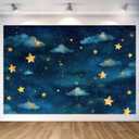 Twinkle Twinkle Little Star Backdrop,Night Sky Photography Background,Gender Reveal Happy Birthday Newborn Baby Shower Party Supplies,Galaxy Starry Space Theme Decorations Photo Booth Props-5x3FT