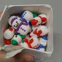 Exasinine 50Pcs Mini Snowman Figurines 10 Types Christmas Tiny Resin Snowman for Micro Landscape Ornament Mini Garden Accessories Winter Ornaments Crafts DIY Xmas Party