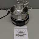 Nostalgia 8-Cup Electric Fondue Pot Set for Cheese & Chocolate - 8 Color-Coded Forks, Temperature Control - Kitchen Gadgets and Appliances for Hors d'Oeuvres and More - Stainless Steel