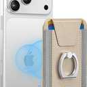 ExtreLife For Magsafe Wallet with Grip, 6-Card Holder, Stronger Magnetic Card Wallet Holder for iPhone 17/16/15/14/13/12 Series, Leather Magnetic Phone Wallet with Privacy Flap, Desert Titanium Gold